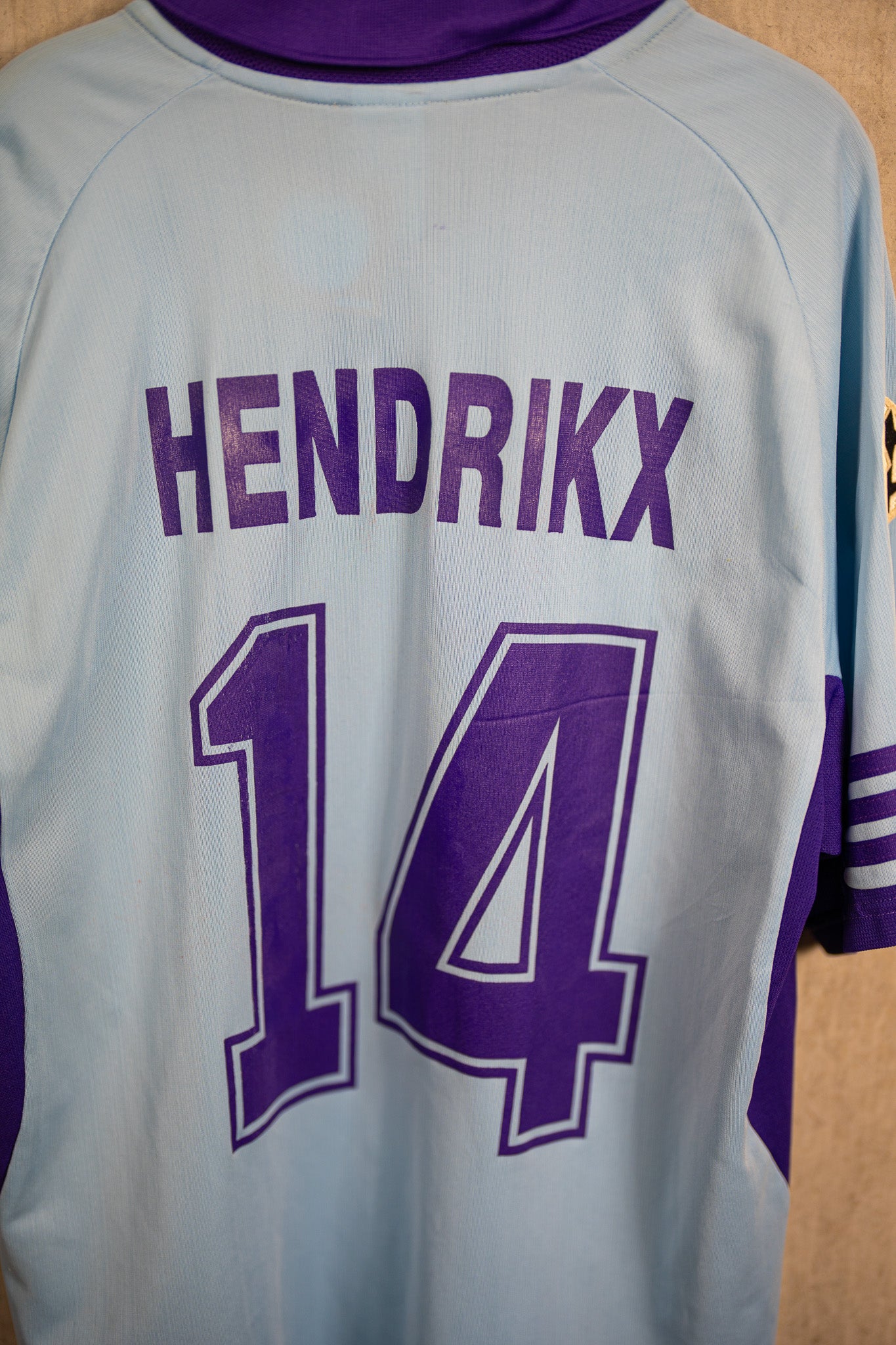 Anderlecht away match worn & signed Hendrikx #14