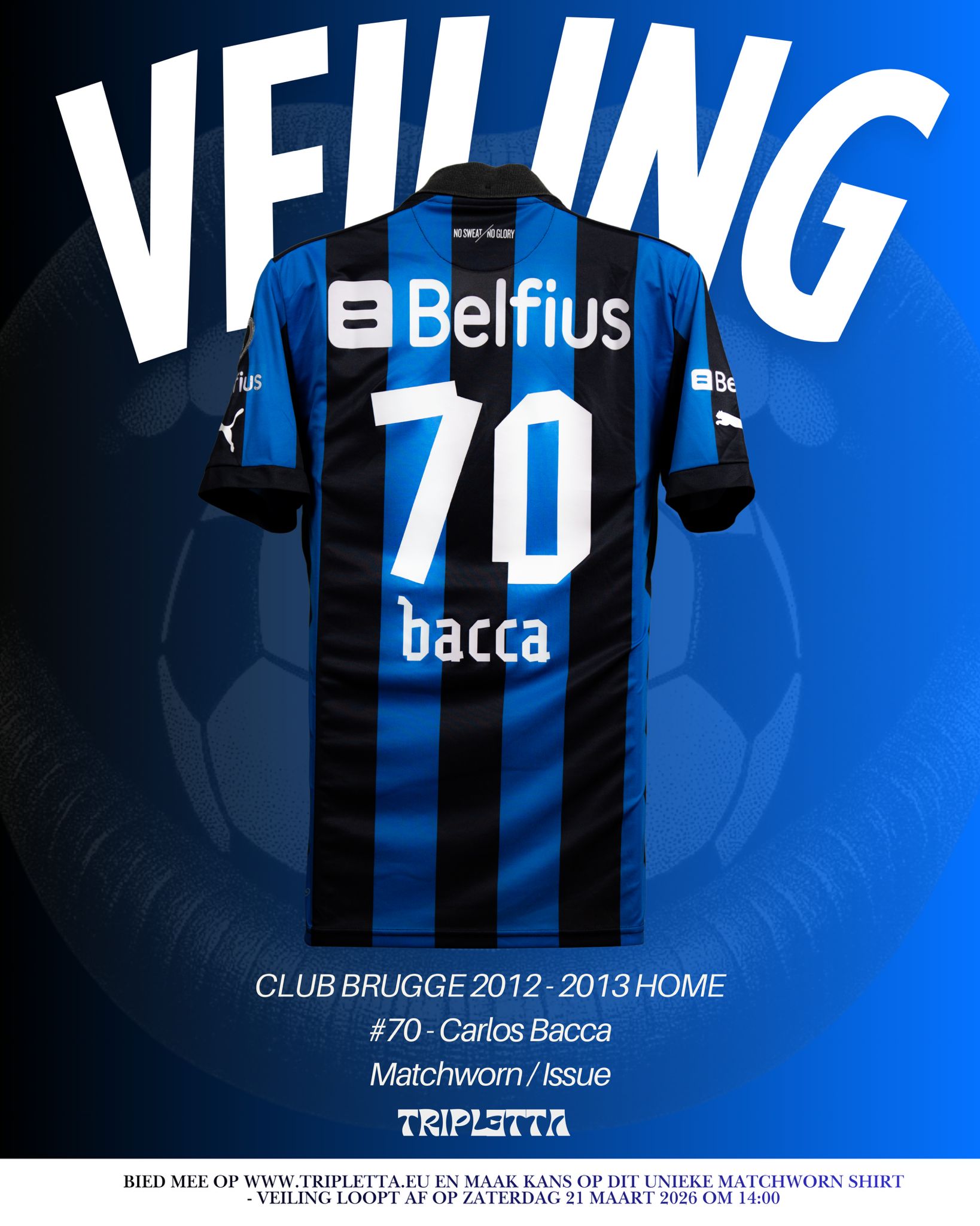 Club Brugge 2012/2013 Carlos Bacca Match Worn