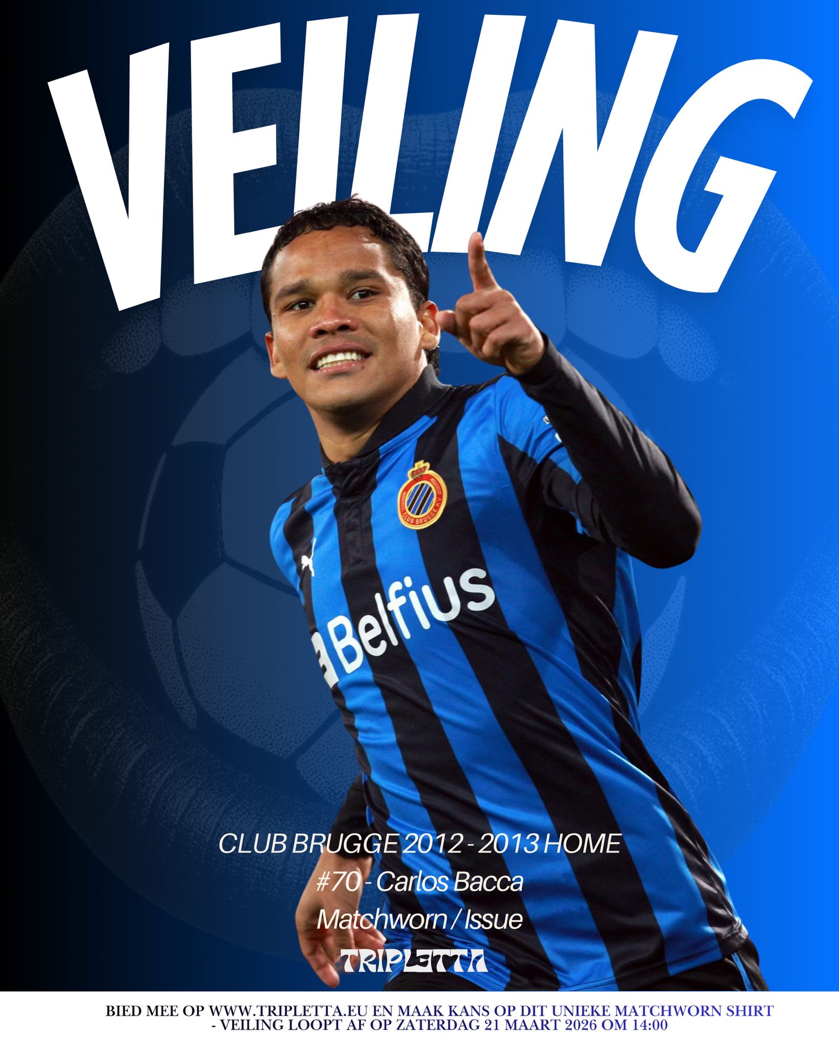 Club Brugge 2012/2013 Carlos Bacca Match Worn